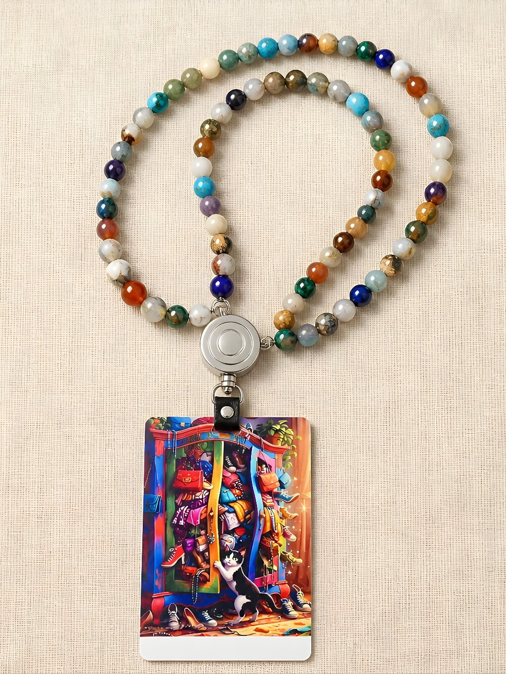 NWOT - Hand Made Work Id Card Necklace Holder